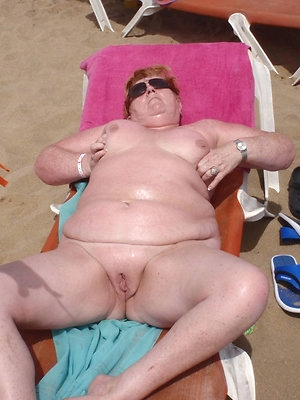 Fat women over 50 on a nudist beach - Chubby Naturists